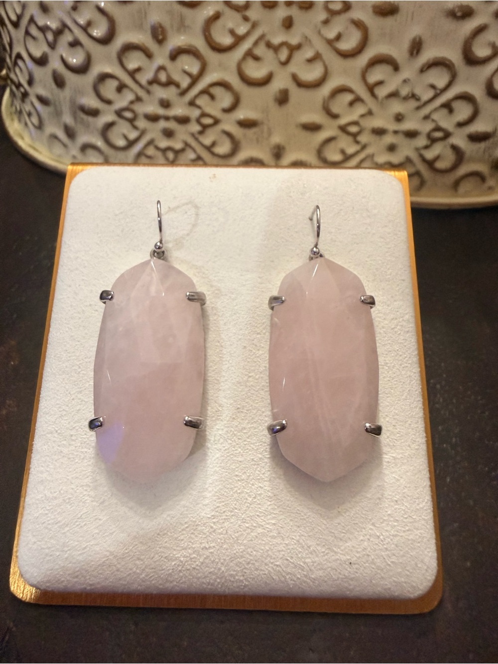 Kendra Scott Rose Quartz faceted Danielle earrings